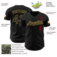 Load image into Gallery viewer, Custom Black Old Gold-Red Authentic Baseball Jersey