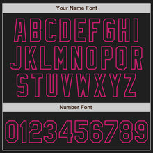 Load image into Gallery viewer, Custom Black Hot Pink-Teal Authentic Baseball Jersey