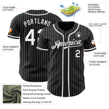Load image into Gallery viewer, Custom Black White Pinstripe Authentic Baseball Jersey