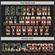 Load image into Gallery viewer, Custom Black Vintage USA Flag-Cream Authentic Baseball Jersey