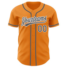 Load image into Gallery viewer, Custom Bay Orange Steel Gray-White Authentic Baseball Jersey