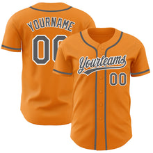 Load image into Gallery viewer, Custom Bay Orange Steel Gray-White Authentic Baseball Jersey