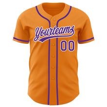 Load image into Gallery viewer, Custom Bay Orange Purple-White Authentic Baseball Jersey