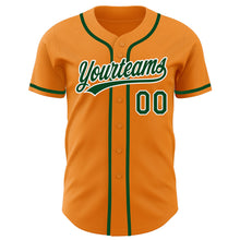 Load image into Gallery viewer, Custom Bay Orange Green-White Authentic Baseball Jersey