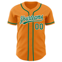 Load image into Gallery viewer, Custom Bay Orange Kelly Green-White Authentic Baseball Jersey