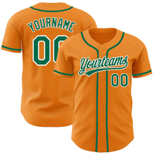 Load image into Gallery viewer, Custom Bay Orange Kelly Green-White Authentic Baseball Jersey