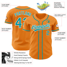 Load image into Gallery viewer, Custom Bay Orange Teal-White Authentic Baseball Jersey
