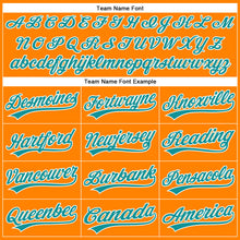 Load image into Gallery viewer, Custom Bay Orange Teal-White Authentic Baseball Jersey