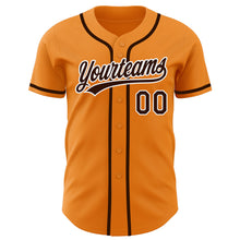 Load image into Gallery viewer, Custom Bay Orange Brown-White Authentic Baseball Jersey