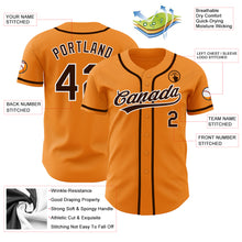 Load image into Gallery viewer, Custom Bay Orange Brown-White Authentic Baseball Jersey