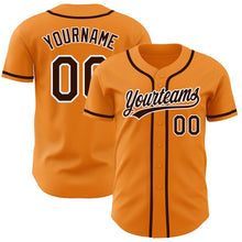 Load image into Gallery viewer, Custom Bay Orange Brown-White Authentic Baseball Jersey