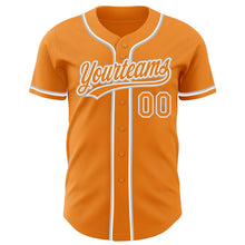 Load image into Gallery viewer, Custom Bay Orange White-Gray Authentic Baseball Jersey