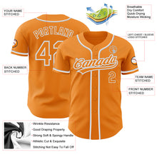 Load image into Gallery viewer, Custom Bay Orange White-Gray Authentic Baseball Jersey