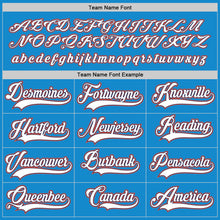 Load image into Gallery viewer, Custom Blue White-Orange Hockey Jersey