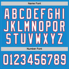 Load image into Gallery viewer, Custom Blue White-Red Hockey Jersey