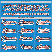 Load image into Gallery viewer, Custom Blue White-Orange Hockey Jersey