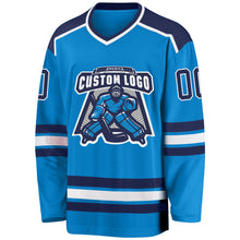 Load image into Gallery viewer, Custom Blue Navy-White Hockey Jersey