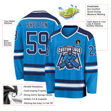 Load image into Gallery viewer, Custom Blue Navy-White Hockey Jersey