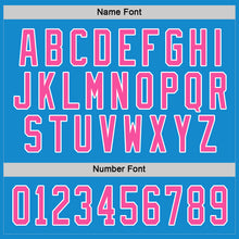 Load image into Gallery viewer, Custom Blue Pink-White Hockey Jersey