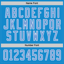 Load image into Gallery viewer, Custom Blue Light Blue-White Hockey Jersey