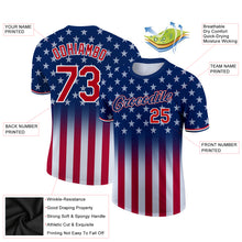 Load image into Gallery viewer, Custom Blue Red-White 3D American Flag Fashion Performance T-Shirt