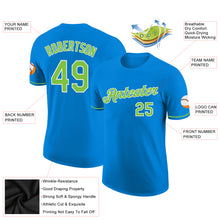 Load image into Gallery viewer, Custom Blue Neon Green-White Performance T-Shirt