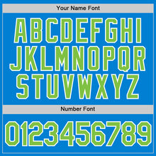 Load image into Gallery viewer, Custom Blue Neon Green-White Performance T-Shirt