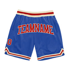 Load image into Gallery viewer, Custom Blue Red-Cream Authentic Throwback Basketball Shorts