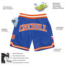 Load image into Gallery viewer, Custom Blue Orange-White Authentic Throwback Basketball Shorts
