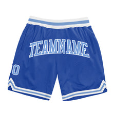 Load image into Gallery viewer, Custom Blue Light Blue-White Authentic Throwback Basketball Shorts