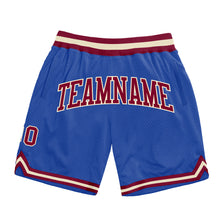 Load image into Gallery viewer, Custom Blue Maroon-Cream Authentic Throwback Basketball Shorts