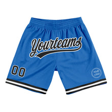 Load image into Gallery viewer, Custom Blue Black-White Authentic Throwback Basketball Shorts