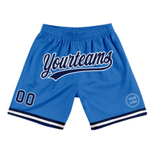 Load image into Gallery viewer, Custom Blue Navy-White Authentic Throwback Basketball Shorts