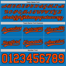 Load image into Gallery viewer, Custom Blue Orange-Black Authentic Throwback Basketball Shorts