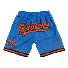 Load image into Gallery viewer, Custom Blue Orange-Black Authentic Throwback Basketball Shorts
