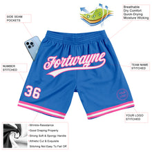 Load image into Gallery viewer, Custom Blue White-Pink Authentic Throwback Basketball Shorts