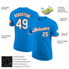 Load image into Gallery viewer, Custom Blue White-Orange Performance T-Shirt