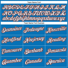 Load image into Gallery viewer, Custom Blue White Navy-Orange Performance T-Shirt