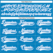 Load image into Gallery viewer, Custom Blue White-Light Blue Hockey Lace Neck Jersey