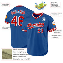 Load image into Gallery viewer, Custom Blue Red-White Authentic Throwback Baseball Jersey