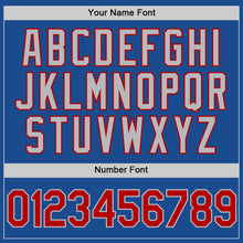 Load image into Gallery viewer, Custom Blue Red-Gray Authentic Throwback Baseball Jersey