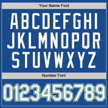 Load image into Gallery viewer, Custom Blue White-Kelly Green Authentic Throwback Baseball Jersey