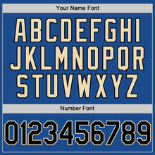 Load image into Gallery viewer, Custom Blue Black-Cream Authentic Throwback Baseball Jersey