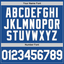 Load image into Gallery viewer, Custom Blue White-Gray Authentic Throwback Baseball Jersey