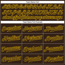 Load image into Gallery viewer, Custom Brown Brown-Gold Authentic Baseball Jersey