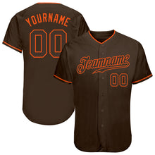 Load image into Gallery viewer, Custom Brown Brown-Orange Authentic Baseball Jersey