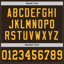 Load image into Gallery viewer, Custom Brown Gold Mesh Authentic Football Jersey