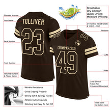 Load image into Gallery viewer, Custom Brown Brown-Cream Mesh Authentic Football Jersey