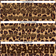 Load image into Gallery viewer, Custom Brown Brown-Old Gold 3D Pattern Design Leopard Authentic Basketball Shorts