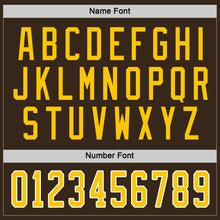 Load image into Gallery viewer, Custom Brown Gold-White Hockey Jersey